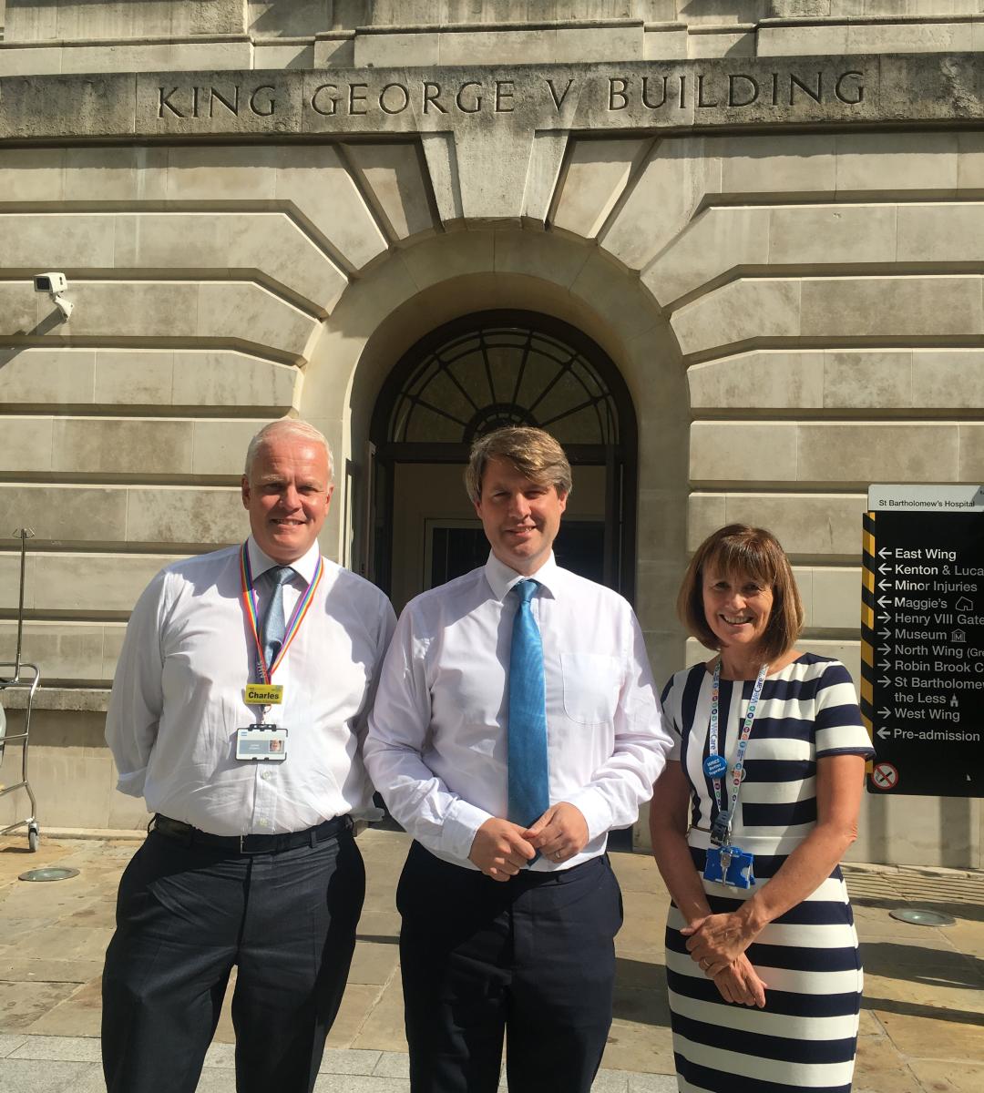 Professor Charles Knight, Chris Skidmore MP and Alwen Williams